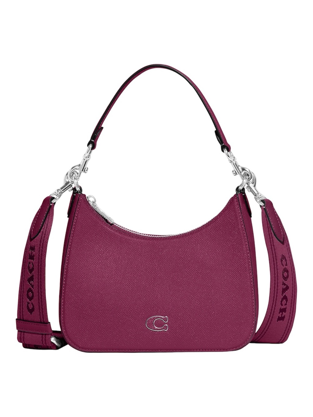 NWT COACH Hobo Crossbody Bag Leather Deep Plum Purple